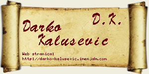 Darko Kalušević vizit kartica